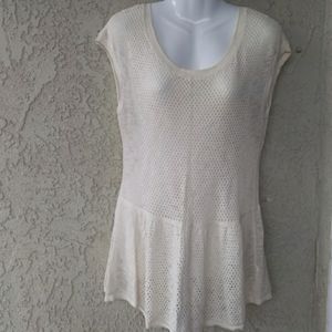 American eagle Outfitters cream off white mesh kni
